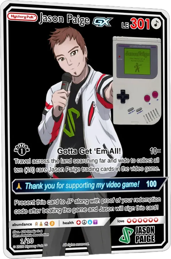 Mystery Pak black Jason Paige trading card