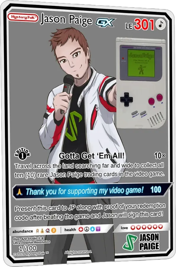 Mystery Pak grey Jason Paige trading card