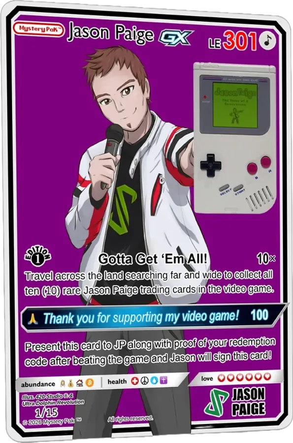 Mystery Pak purple Jason Paige trading card