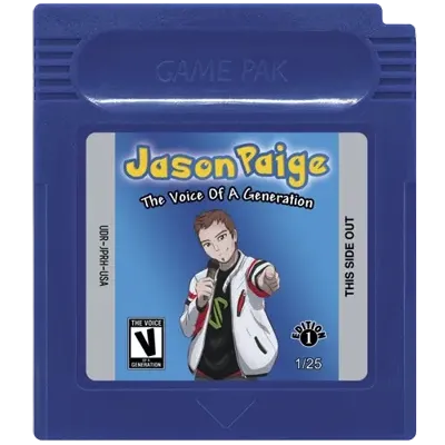 Mystery Pak blue Jason Paige video game cartridge
